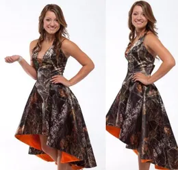 Hoch Maßgeschneiderte Niedrige Camo Brautjungfernkleider Landbraut Trauzeugin Kleid Hochzeit Party Kleider BA