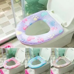 new fashion bathroom accessories comfort warm soft toilet seat covers washable toilet seat cushion cover free shipping