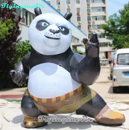Partihandel 2,5 m höjdfilm Uppblåsbar kungfu panda Martial Uppblåsbar PO Anpassad tecknad djurmaskot för utomhusevenemang