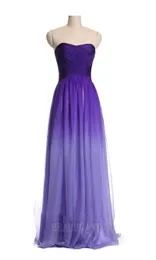 2021 Ombre Bridesmaid Dresses Long Prom Klänningar Golvlängd Plus Storlek Formell Kväll Party Wear Gown BM010