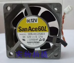 Original SANYO 12V 0.17A 60*60*25MM 109L0612S403 2 wire aluminum frame cooling fan