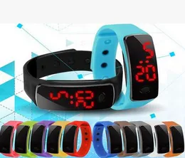 2016 New Fashion Sport LED Touch Screen Digital Watch Candy Jelly Silicone Rubber Bracelet Watches Men Women Unisex Sports Wristwatch