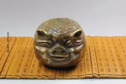 Chinois Zodiaque Fortune de Cochon de Cuivre Collection Haut de Gamme Ameublement Cadeau D'Anniversaire Sculpture en Bronze Statue L​​ivraison