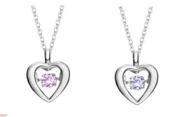 Romantic Elegant Dance Heart Pendant Solid 925 Sterling Silver Sparkling Diamond Designs Choker Necklace for Girlfriend