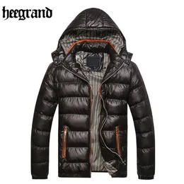 Wholesale- HEE GRAND 2017 New Fashion Solid Stripe Winter Parka Jackets Men Windproof Hooded Warm Overcoat MWM516