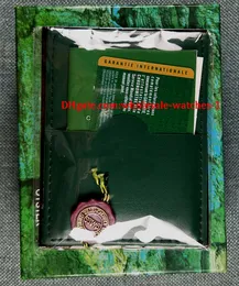 Regalo di Natale Scatola per orologi Scatola per orologi da donna interna ed esterna originale Scatole per orologi da uomo Orologio da polso da uomo Scatola verde con libretto di carte Orologio da uomo nuovo