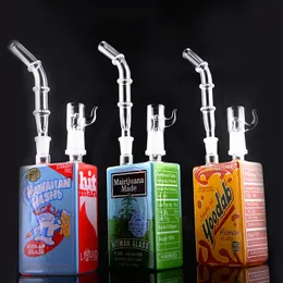 three style Glass Bongs Dab Oil Rigs Liquid Sci Water Bong Cereal Box Heady Pipes with Removable Mouthpiece 14.5mm Joint