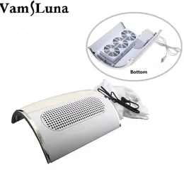 Partihandel - Nagelsugning Dammsamlare Maskin Dammsugare med 3 fans + 2 Väskor Salongverktyg 110V eller 220V Manicure Nail Tools