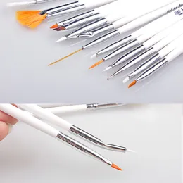 Gorący 15pcs paznokcie gel żelowy zestaw pędzla Malowanie Białego Pen Manicure