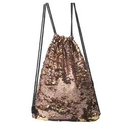 Sequin Backpacks, Fashion Mermaid Sequin Drawstring Bag, Reversible  Paillette Glitter Shoulder Travel Bag for Girls and Women
