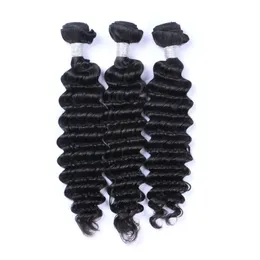 Wholesale Bundles Brazilian Virgin Remy Hair 1b Unprocessed Human Hair Weave Grade 9A Deep Wave Hair Bundles Natural Black