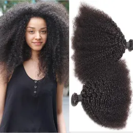 Mongolian Afro Kinky Curly Virgin Hair Kinky Curly Hair Weaves Human Hair Extension Naturlig färg Dubbel Wefts Dykable