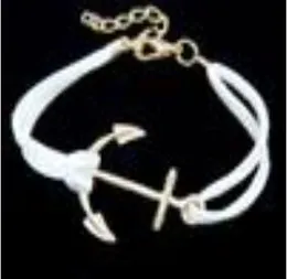 Urok bransoletki Zakotwiczenie skórzane bransoletki kobiety mężczyźni moda urok bransoletki bransoletki biżuteria vintage pulseira pulsera mujer 30pcs/los