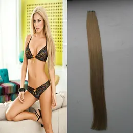 Blonde Brazilian Hair Straight Skin weft seamless hair extensions 40 pieces tape in human hair extensions 100g #613 Bleach Blonde yuntian pr