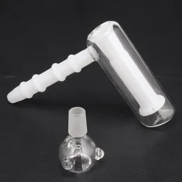 Vit glas hammare 6 arm 18 mm kvinnlig perc glas percolator bubbler vatten rörmatris rökrör tobaksrör bong bongs