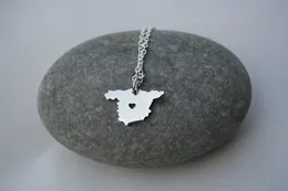 Collana Con Ciondolo Mappa Della Spagna In Argento 925 - Catena 40+5 Cm, Confezione Regalo
