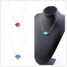 Fashion Drusy Druzy Necklace Gold Plated Irregular Faux Natural Stone Necklace For Women Lady Jewelry