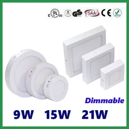 Dimmable 9W 15W 21W okrągły / kwadratowy panel LED Light Powierzchnia LED LED Downlight Oświetlenie LED Sufit Reflektor AC85-265V