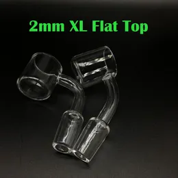 2mm XL 25mm OD Düz Üst kuvars banger 10mm 14mm 18mm Erkek Kadın 45 90 derece Kuvars Banger Çivi Için Bongs Yağ Rigs