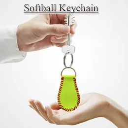 Kişiselleştirilmiş Sportif Beyzbol Anahtarlık Softbol Anahtarlık Deri Anahtarlık