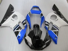 Top selling fairing kit for Yamaha YZF R6 98 99 00 01 02 white blue black fairings set YZFR6 1998-2002 OT23