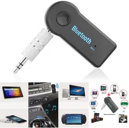 Universal 3.5mm Bluetooth Car Kit A2DP Wireless AUX Audio Music Receiver Adapter Handsfree med MIC för telefon MP3 Retail Package DHL