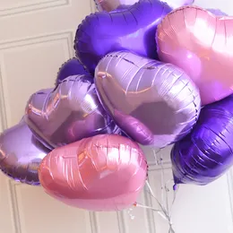 Gratis frakt 50 st / parti 18 tum grossist parti dekoration helium tillöppbar hjärtformad bröllop aluminiumfolie ballong