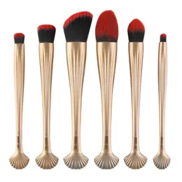 6 sztuk Makijaż Szczotki Twarz Eye Podstawowe Kosmetyczne Fundacja Blush Brush Brush Brush Shell Designs Profesjonalne pędzle do makijażu zestaw