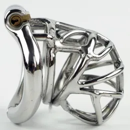 Öppna munnen Snap Ring 6.5cm Cage Steel Chastity Enhet för män med flexibel krökt ring