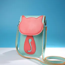 2017 New Cute Cartoon Purse Bag Leather Cross Body Shoulder Phone Coin Bag Cat New Design