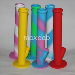 wholesale new arrival mini silicone drum water pipe glass bongs glass water pipe ten colors for choice dhl free