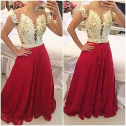 2019 Red Color Prom Dress High Quality Sexy Głębokie V Neck Koronki Długa Wieczór Party Gown Plus Size Vestidos de Festa