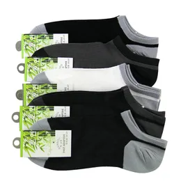 Venda Por Atacado - Verão Homens Bambu Fibra Invisible Barco Meias Ankle Meias Masculinas Moda Sock Chinelos 10pcs = 5Pairs / Lot