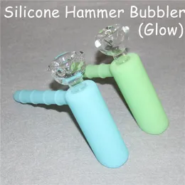 Luminous Silikonowy Młotek Bubbler 6 Otworów Perc PerColator Bubbler Pipe Matrix Dyma Drymby Do Pipy Do Pipy Blags Prysznic Perc Bubien