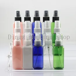 Varm Gratis Frakt 50st / Parti 50ml CC Portable Transparent Square Parfym Atomizer Hydrating Spray Bottle Makeup Tools