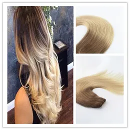 Ombre Color #6#613 Hot Selling Hair Weft Remy Hair Weaving Straight Hair Extension 100G Per Bundle In Stock