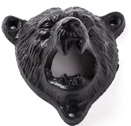 20 sztuk / partia Black Cast Iron Piwny Otwieracz Otwieracz Piwa Trwałe Cute Bear Design Otwieracz do domu Darmowa Wysyłka