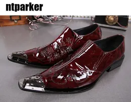 Nowy 2018 Limitowany edycja mężczyzna skórzane buty zapatos hombr szpiczasty żelaza palenia fryzjerskie business sukienka buty człowiek na buty weselne, UE38-46