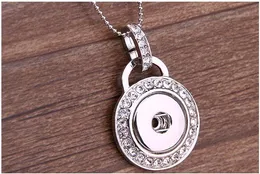 Noosa botão Snap Jóias Pattern Pendant Pave Rhinestone Alloy intercambiáveis ​​Rodada Círculo DIY Europa Pedaços Colar Atacado