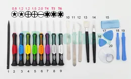 20 i 1 Mobiltelefonöppningsreparationsverktyg Kit Magnetiska skruvmejslar för iPhone Samsung Tablet Handverktyg med Jerry Bag Paket 2000 / Lot