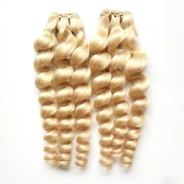 Blond human hår väv 613 blek blond brasiliansk lös våg Virgin mänskligt hår väv 2st / mycket dubbel väftkvalitet, ingen shedding, tangle gratis