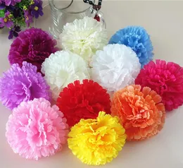 9 cm 500 pezzi 9 colori disponibili Teste di fiori di garofano di seta artificiale Festa della mamma Risultati di gioielli fai da te headware G619 Migliore qualità