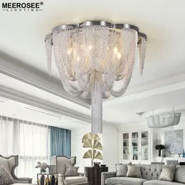 Lampadari moderni Illuminazione per interni Lustri Catena in alluminio creativo Lampada a sospensione in argento Illuminazione a catena Lampada a sospensione per soggiorno Foyer MD86203