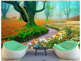 Beautiful scenery fairyland peacock TV background wall mural 3d wallpaper 3d wall papers for tv backdrop