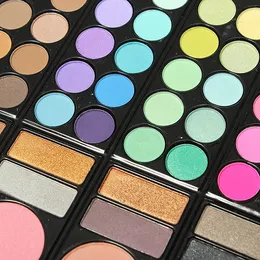Mode 78 Färger Pro Eyeshadow Palette Makeup Kosmetisk Borstkit Box med Spegel Kvinnor Make Up Verktyg