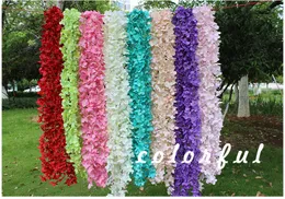 Artificial Orchid Wisteria Vine Flower 2 Meter Long Silk Wreaths For Wedding Backdrop Decoration Shooting Props wa3739