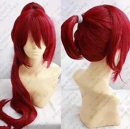 Free Shipping>>> Details about Puella Magi Madoka Magica Kyoko Sakura Long red Cosplay Wig clip ponytail W326