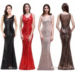 Bling Sequined Vintage Red Black Mermaid Evening Dresses V Neck Sheer Backless Sweep Train Celebrity Evening Prom Gowns Real Photos CPS371