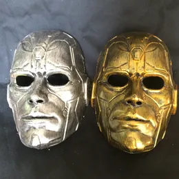 Retro Vintage Stone Man Full Head Mask Halloween Masquerade Kostym Mask Cosplay 2 Clour (guld och silver)