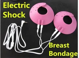BDSM Gear 2.5mm Electric Shock Coppe per il seno Accessori per Tens / EMS Machine Electroshock Bondage Adult Se x Toys con cavo a 4 pin